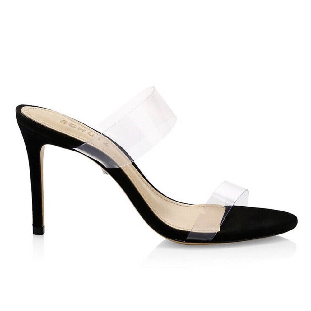 SCHUTZ Ariella Sandal Black/Transparent Size 8